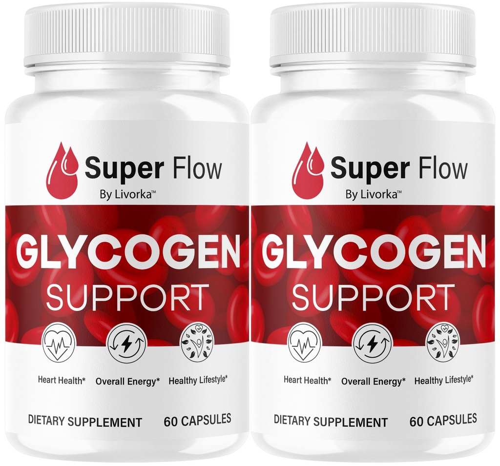 (2 Pack) Super Flow Glycogen - Super Flow Glycogen Cápsulas de suporte, Super Flow, Glycogen Suporte Super Flow, Official SupplyFlow Glycogen Support, Super Flow Glyco Optimizer, 60 Cápsulas para 2 meses
