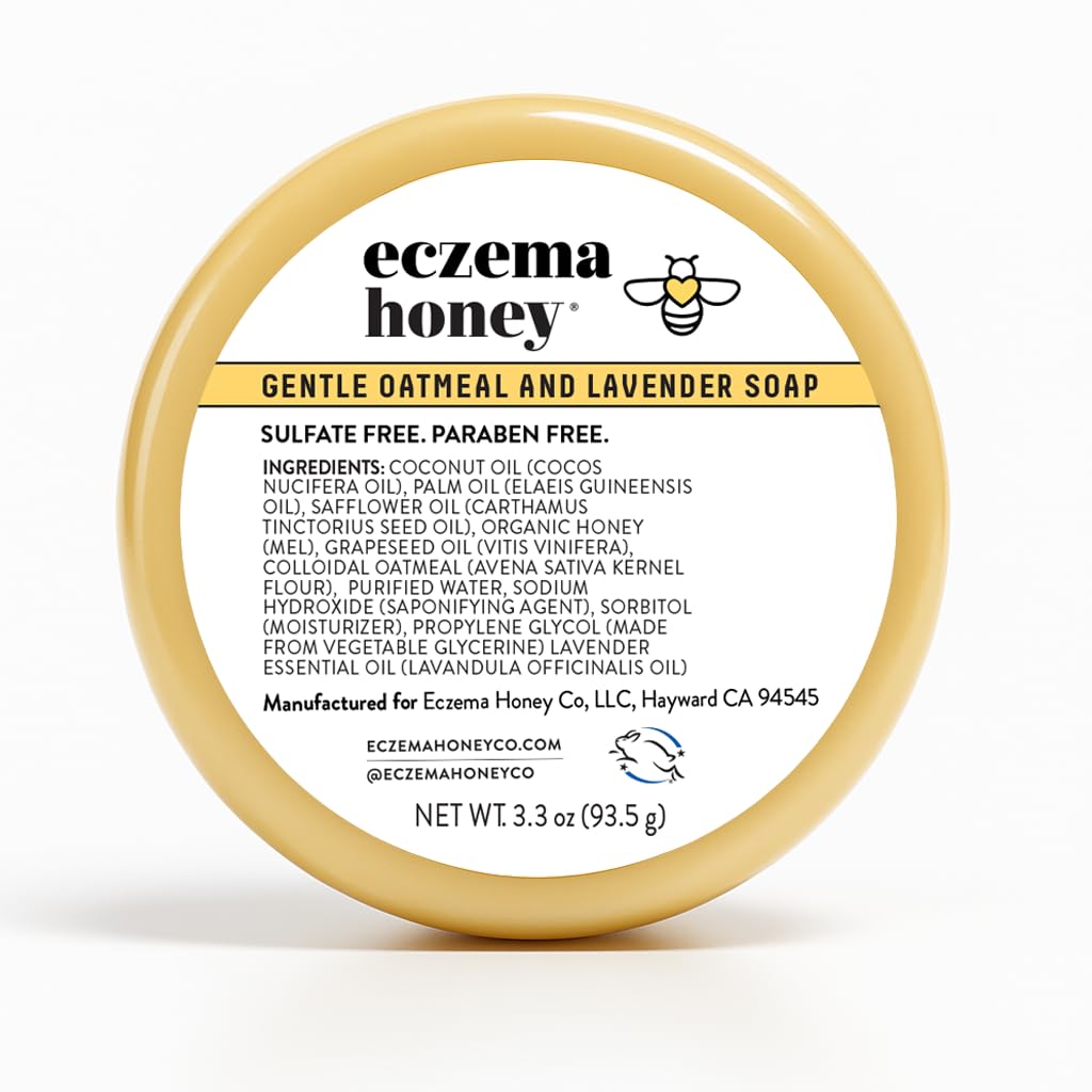 Sabonete de Aveia Gentil e Lavanda - Lavagem Corpo Natural Eczema - Sabonete Gentil Diário para Pele Seca, Coceira, Sensível e Irritável (3.3 Oz)
