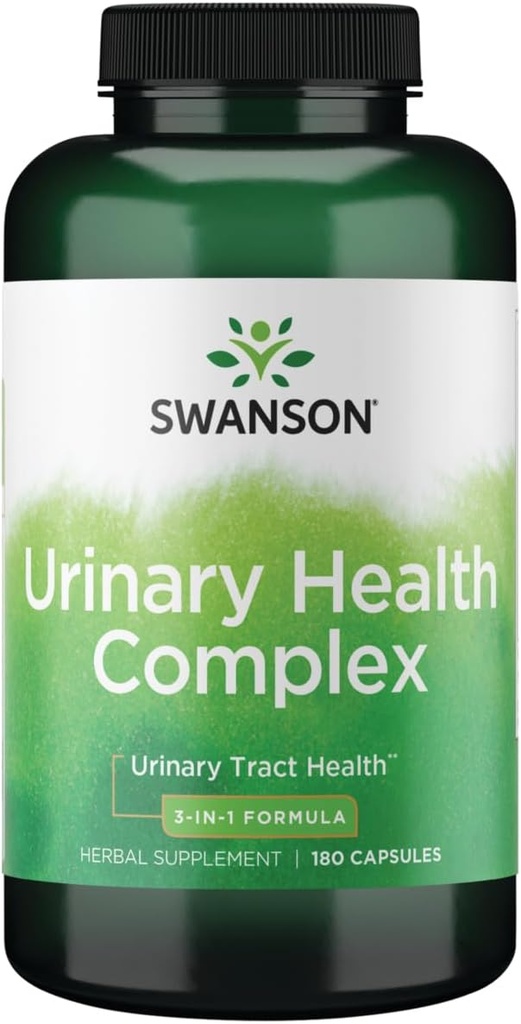 Swanson Complexo de Saúde Urinária Triplo Proteção de Ervas Suporte de Saúde Urinário Bexiga 180 Cápsulas