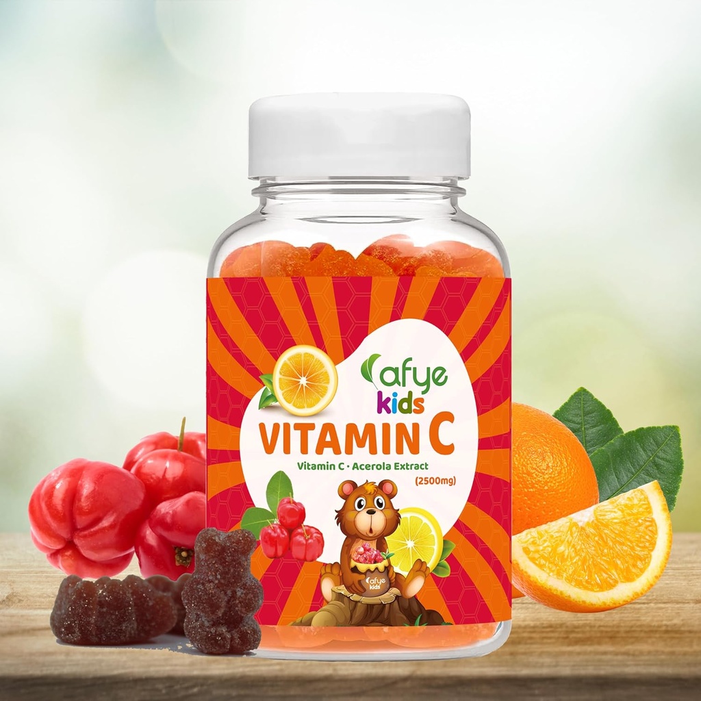 Crianças Vitamina C - Sistema Imune Booster Gummies com Bear Shaped - Sistema Imune Suporte Suplemento Vitaminas para Adultos e Crianças - Vitamina C & Acerola Extract, 60 Count (Pack of 1)