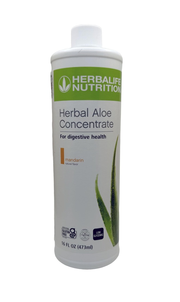 Herbalife Aloe Concentrate Pint: Mandarin Flavor 16 FL Oz (473 ml) para a saúde digestiva com Aloe Premium-Qualidade, Sem glúten, 0 calorias, 0 açúcar, Naturalmente sabor