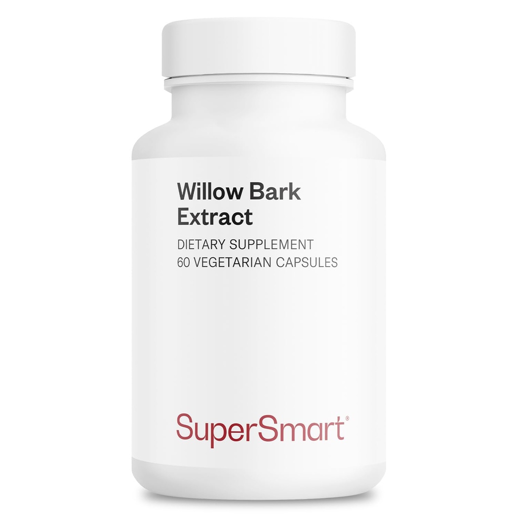 Supersmart - Willow Bark Extract 530mg por dia (Alta potência) - 15% Salicin - Suplemento Natural Willow Bark Herb - 60 cápsulas vegetarianas
