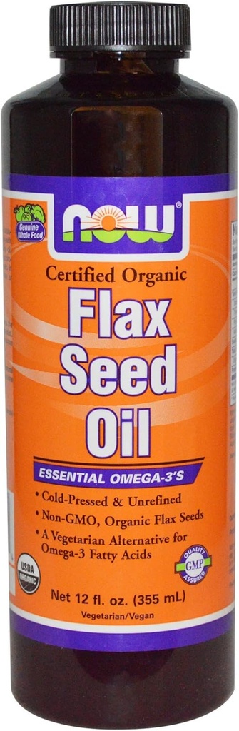 NOW Flax Seed Oil, 12 colheres (Pacote de 2)