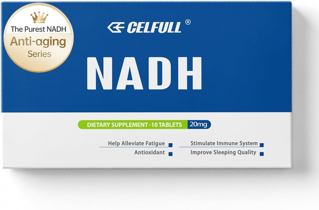 CELFULL NADH Supplement 40mg Enchance NMN Alternative NAD+ Supplement for Imune Support Anti-Aging Boost Brain Cognition & Chronic Fadigue Supplements