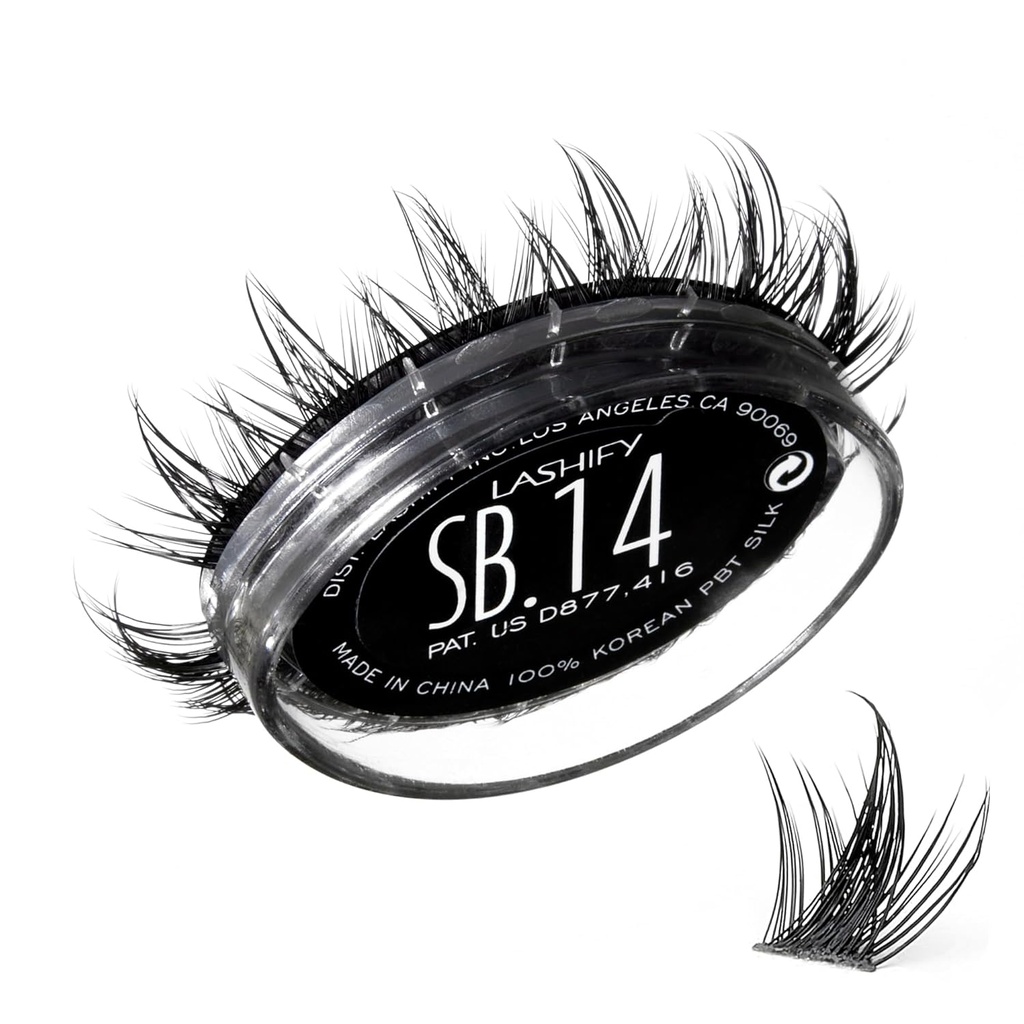 Lashify Star Burst 14mm Gossamer DIY Eyelash Extensions Refil, The Ultimate Multi-Length Multi Lash Lash, Preto, Fácil Cílios Falsos