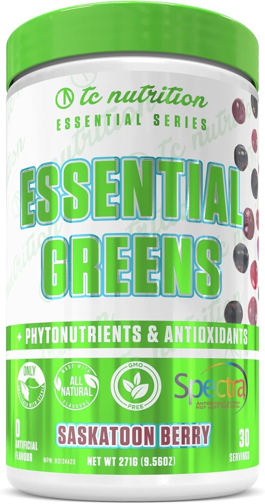 Essential Greens Powder (Otimização da Saúde + Energia) Spectra, Orgânico Matcha, espirulina, Mais □ Probióticos & Digestion Support, Antioxidantes