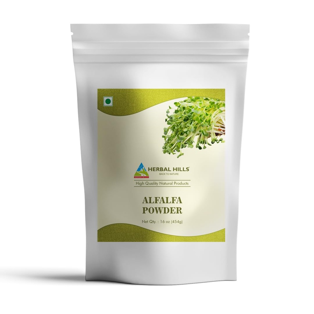 HERBAL HILLS Alfalfa em pó 16 Oz (454 GMS)