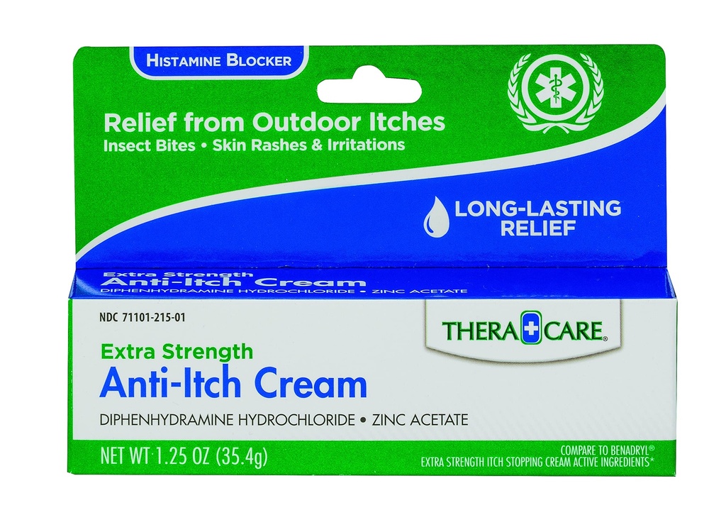 Thera Care Anti-Itch Cream - Força extra - Alivio de Coceira ao ar livre - 1,25 oz