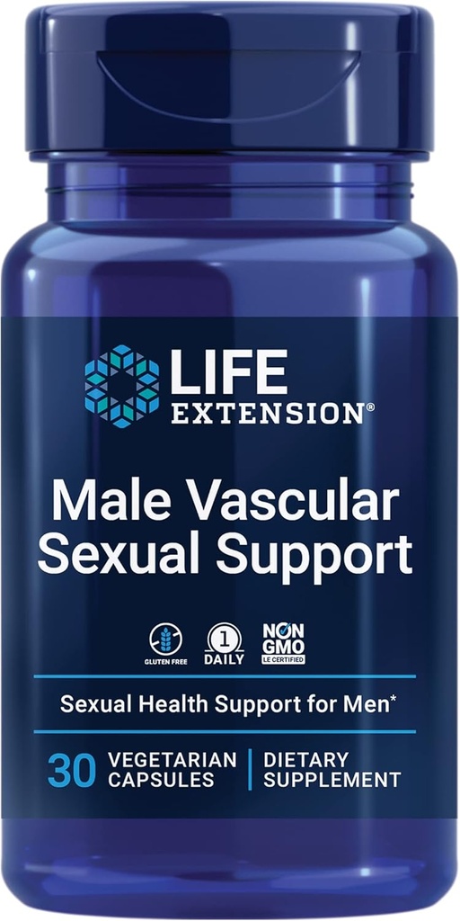 Extensão de Vida Masculino Suporte Sexual Vascular, Black Ginger, Kaempferia parviflora, Saúde Sexual Masculino, Função Sexual, Sem Glúten, Não-GMO, 1-Daily, 30 Cápsulas Vegetarianas