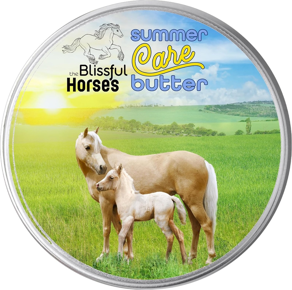 A Blissful Horses Summer Care Sun Butter, Gentle Horse Sunscreen, Easy-to-Apply Sunblock Solution, Must-Have Horse Essentials for All Day Sun Protection, 4 onças.