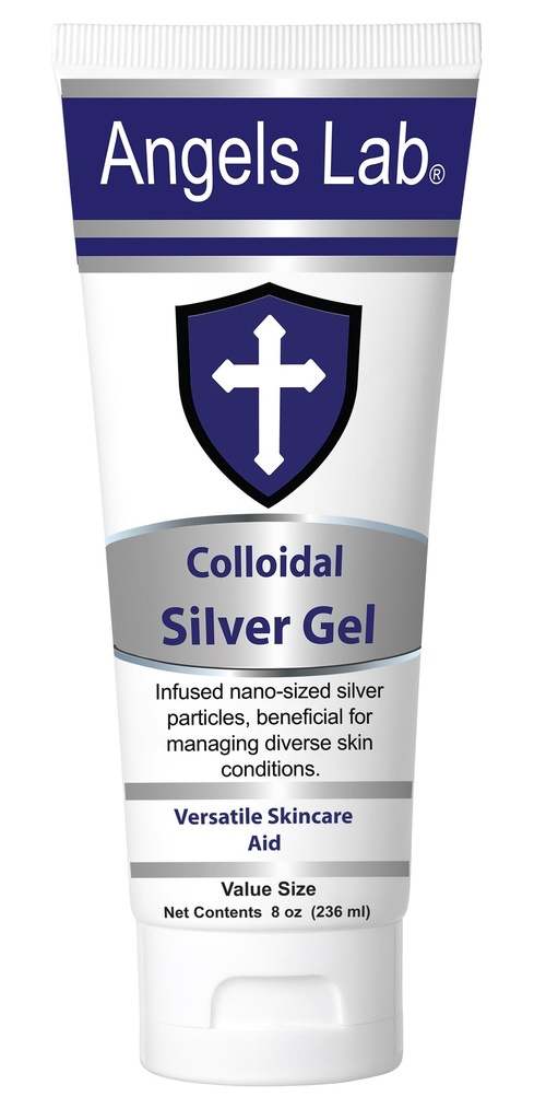 Anjos Coloidal prata Gel Nano prata Gel Ferimento Cuidado – unscented cura Pomada para queimaduras, queimaduras solares e pele irritada – 8 oz Fórmula