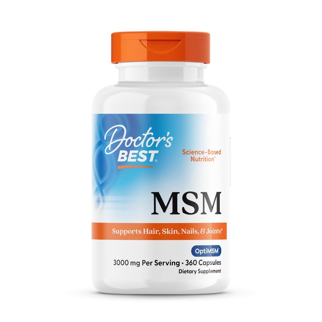 Médico BEST HSH, Suporta cabelo, pele, unhas, e articulações, Não-GMO, Gluten Free, 3000 mg por serviço, 360 Cápsulas