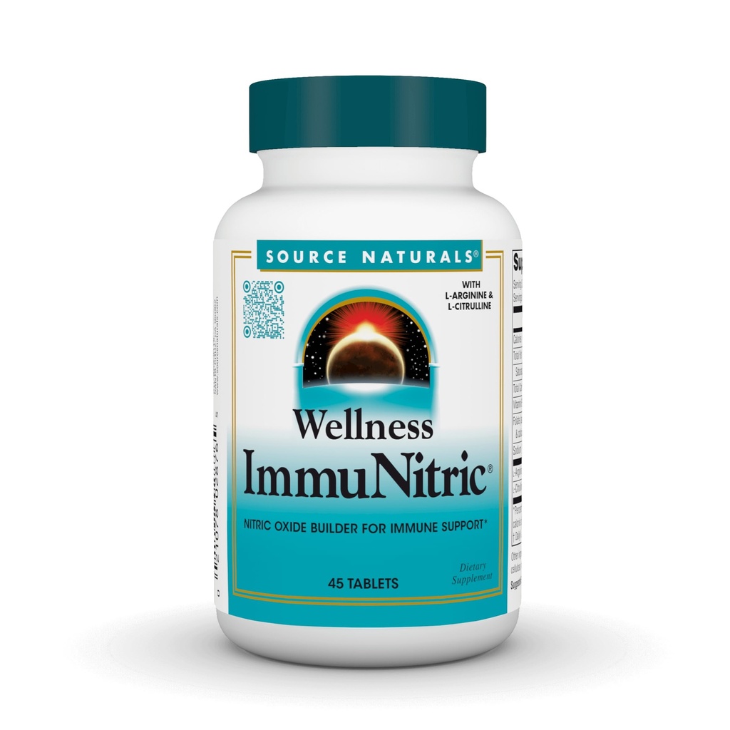 Fonte Naturals Wellness Immunitric, Nitric Oxide Builder for Imune System Support*, with L-Arginina & L-Citrulina - 45 Tablets