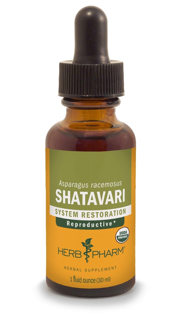 Herb Pharm certificado Shatavari extrato líquido orgânico para suporte do sistema reprodutivo feminino - 1 onça