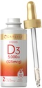 Vitamina D3 Líquida Carlyle 5000 UI (125 mcg) 2 onças Vegetariana, Não-GMO e Suplemento Glúten