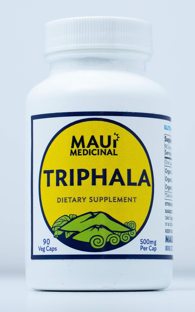TRIPHALA 90 Veggie Cápsulas - 500mg por cápsula Fórmula Orgânica de Ervas