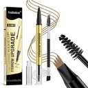 2 em 1 Lápis de Sobrancelha Longa Lasting e Gel de Marcha para o Alto Grau, Sombras Castanhas e Castanhas Leves (3# Marrom Escuro)