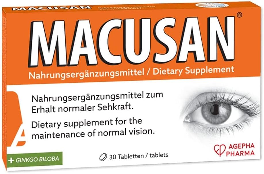 Comprimidos Oculares Secos para Problemas Oculares Relacionados com a Idade: Vitamina Eye & Suplemento Mineral com Lutein, Zeaxanthin, Ginkgo Biloba & Omega-3 para melhorar a visão