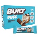 Barra construída, Puff Protein Bars, Puff de coco, 17g Snacks Protein, On-The-Go Bars, Apenas 140 calorias, 6g Açúcar, Colágeno, Sem glúten, 12 Contagem