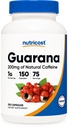 Nutricost Guaraná 1000mg Servindo, 150 Cápsulas Vegetarianas - Natural Herbal Brazilian Caffeine Energizer Supplement