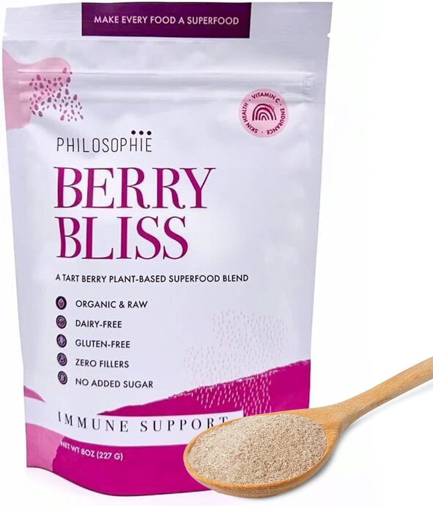 Philosophie Planta Based Superfood Pó - Pó de proteína Vegan com proteína de arroz, Maca Raiz em pó & Acai Berry - Leite Orgânico mistura grátis Superfood - Pó de proteína sem adoçantes artificiais