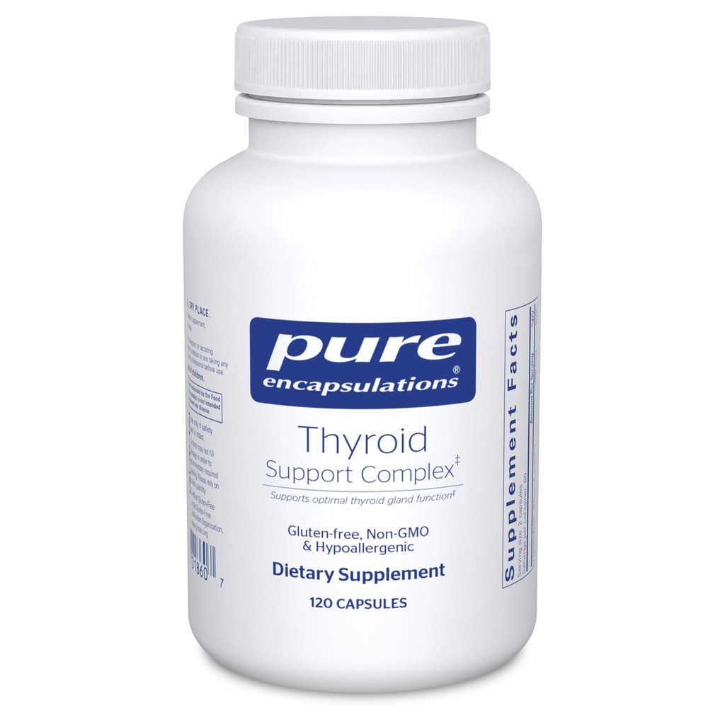 Encapsulamentos puros Complexo de suporte da tireóide - Suporta saúde da tireóide* - Infusão antioxidante - com Ashwagandha & Iodine - Não-GMO & Vegetarian - 120 Cápsulas