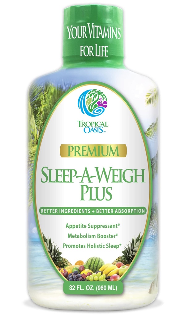 Sono-A-Peso mais Líquido Sono Multimineral - Sono Natural, Stress & Weight Loss Aid - Collagen, L-Carnitina, L-Lysina, Tonalina CLA, Apple Cider Vinagre, 5-HTP, Vitaminas - Não-GMO - 32 Serv