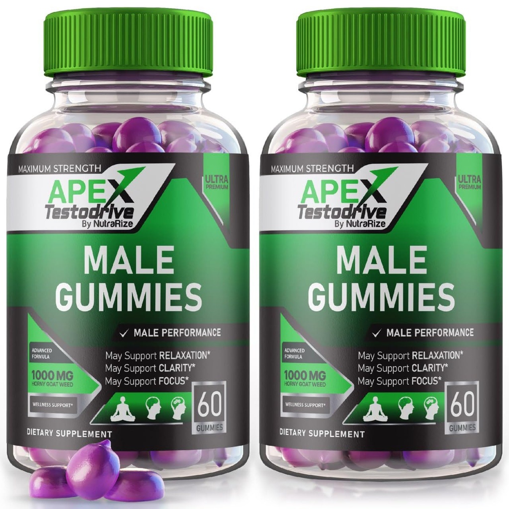(2 Pack) Apex Testodrive, Apex Testodrive Suplemento dietético para homens, Apex Testodrive ganhou fórmula totalmente natural para o bem-estar geral e desempenho de pico, Apex Testo Drive Gomitas Review (120 Gummies)