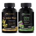 St Johns Wort 900mg-Mood Supplement-Calm Suplementos. Suplemento DIM 300mg com brócolis 200mg BioPerine 10mg-Hormona e Estrogênio para Mulheres e Homens.120 Cápsulas Vegetais (2 MESES FORNECIMENTO)