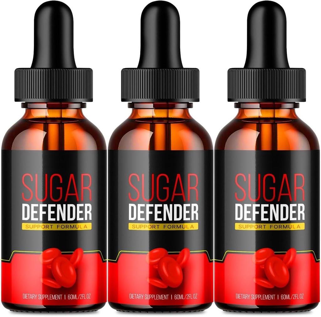 VIVE MD Sugar Defender Drops - Fórmula Oficial - Sugar Defender 24, Sugar Defender Líquido, Máxima Força Açúcar Defender Suplemento com Hawthorn Berry Organic, Sugar Defender Comentários (3 Pack)