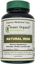 (Pacote de 1) Verde Suplementos Orgânicos' Ferro, 2000mg Cápsulas de Ferro Orgânico, 90, Feito à mão, Vegan, Não-GMO, & Cápsulas de Ferro Natural Gluten grátis