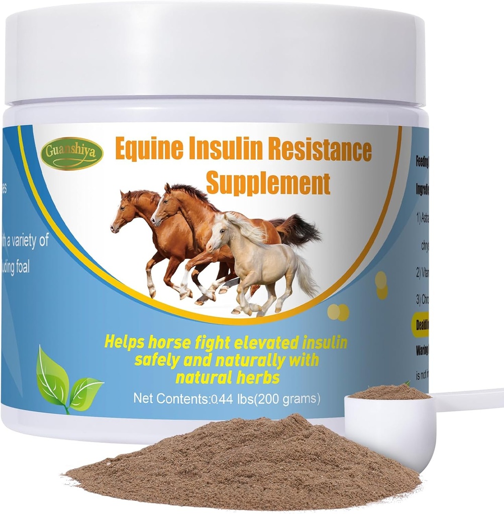 Suplemento de Resistência à Insulina para Cavalos,Cavalos Suportadores com Níveis Elevados de Insulina,Laminite,Síndrome de Cushing,Pés Dor Crônica,Voltar à Pastura,0,44 lbs