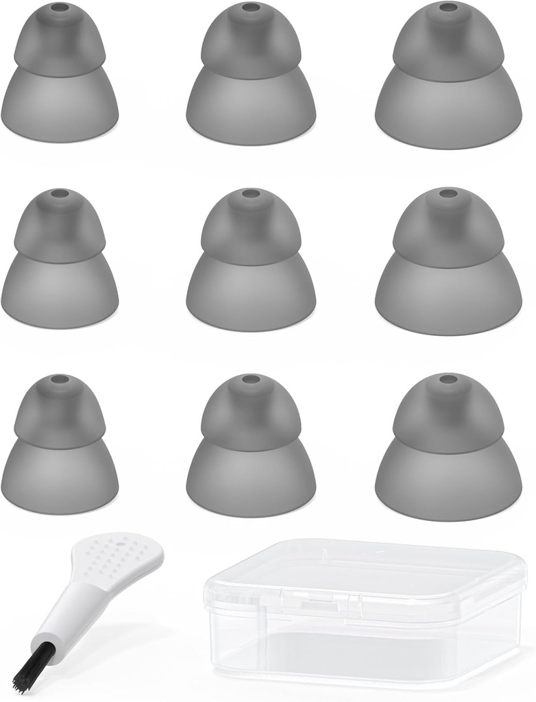 Domes de aparelho auditivo - Dome de alimentação de dupla camada fechada para Resomund SureFit RIC e Open Fit Amplificador auditivo BTE Dicas de ouvido Acessórios com caixa de transporte (Trial Pack 9pcs)