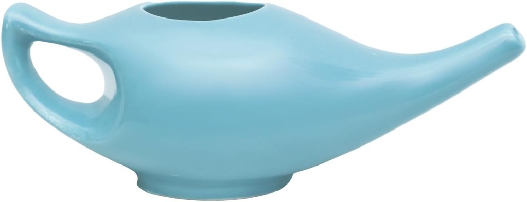 Ceramic Neti Pot para limpeza nasal Tratamento de Infecção Natural do Sinus Inclui 10 Sachet Sal Neti 225 Ml. (7.6 FL Oz) Capacidade