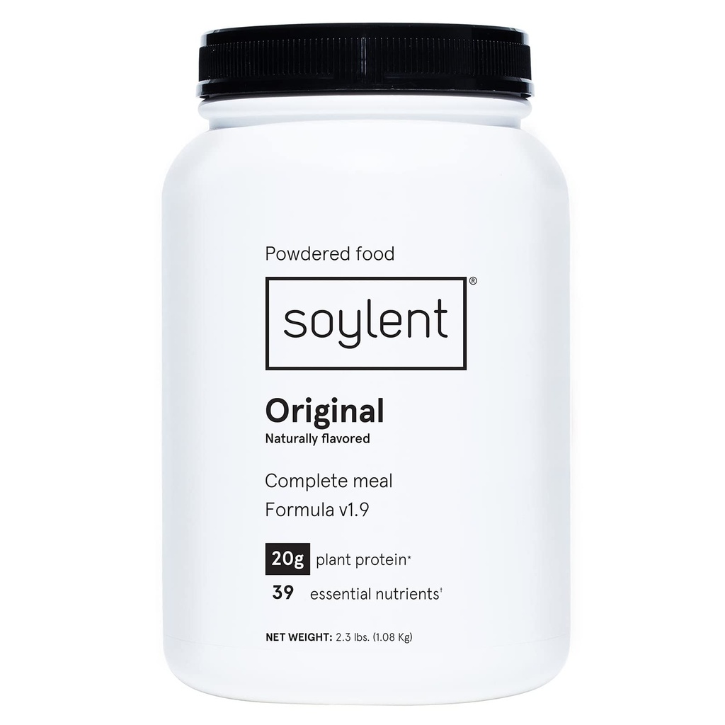 Soylent Nutrition Complete Replacement Protein Powder, Original - Proteína Vegan baseada em plantas, 39 Nutrientes Essenciais - 36.8 oz