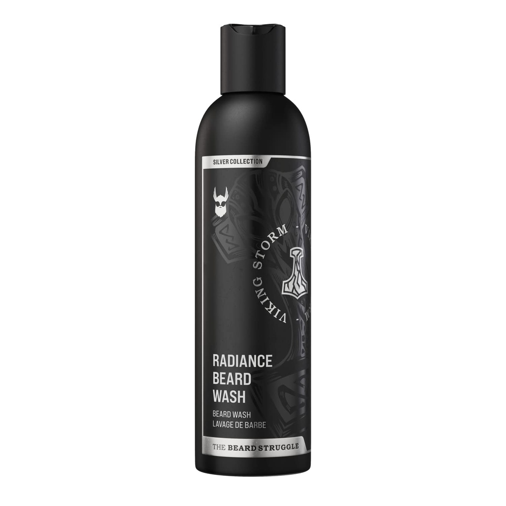 A Lavagem de Barba de Radiância - Deep Clean & Hydrated Beard Care - Shampoo Barba Viking para Homens (8 Fl oz) - Coleção de Prata - Coleção de Ouro - Coleção Platinum