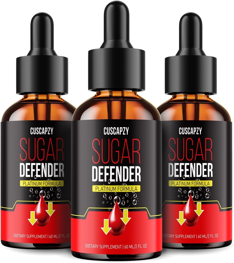 Nenhuma prescrição necessária, Sugar Defender Drops, Sugar Defender Liquid, Platinum Formula, Pacote de 3