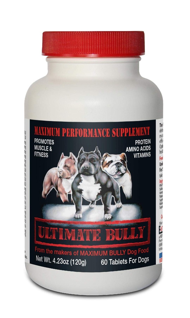 Ultimate Bully - Suplemento Canino de desempenho máximo, 60 comprimidos, Made in the USA