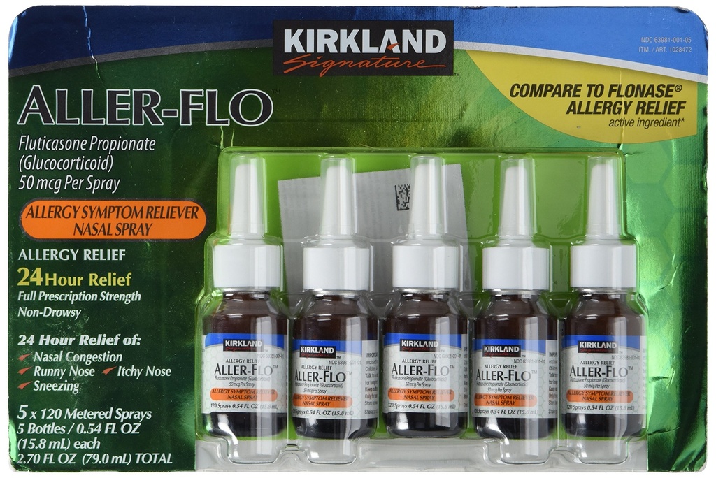 SINATURA KIRKLAND Kirkland Propionato de Aler-Flo Fluticasona (Glucorticóide), 0,54 Fl Oz. (Pacote de 5)