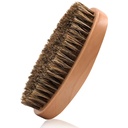 Escova de barba de cabelo de javali para homens - Escova de barba macia pequena, Escova de bigode de madeira de viagem de bolso masculino