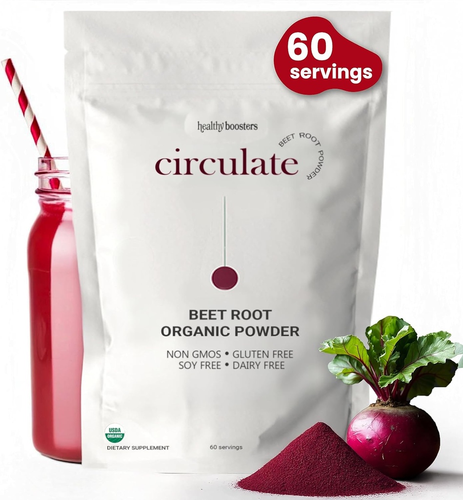 Orgânico Beterraba Raiz Pó - Califórnia Crescido, 100% USDA Certified Organic - Nitric Oxide Boost, Vegan Superfood para Saúde do Coração Homens & Mulheres, Pressão sanguínea & Energia, Não-GMO (60 Servings)