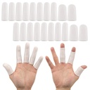 ANCIRS Gel dedo protetor de apoio luvas, berços dedos de gel / colheres - tamanhos diferentes ponta de dedos de silicone para mãos rachando, pele Eczema (20pcs Branco)