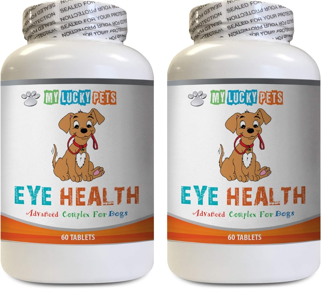Dog Eye Supplement - Dog Eye Health - Fórmula Avançada - Benefícios Visão - Apoio Imune - Dog Vitamina Coração - 2 Garrafas (120 Doces)