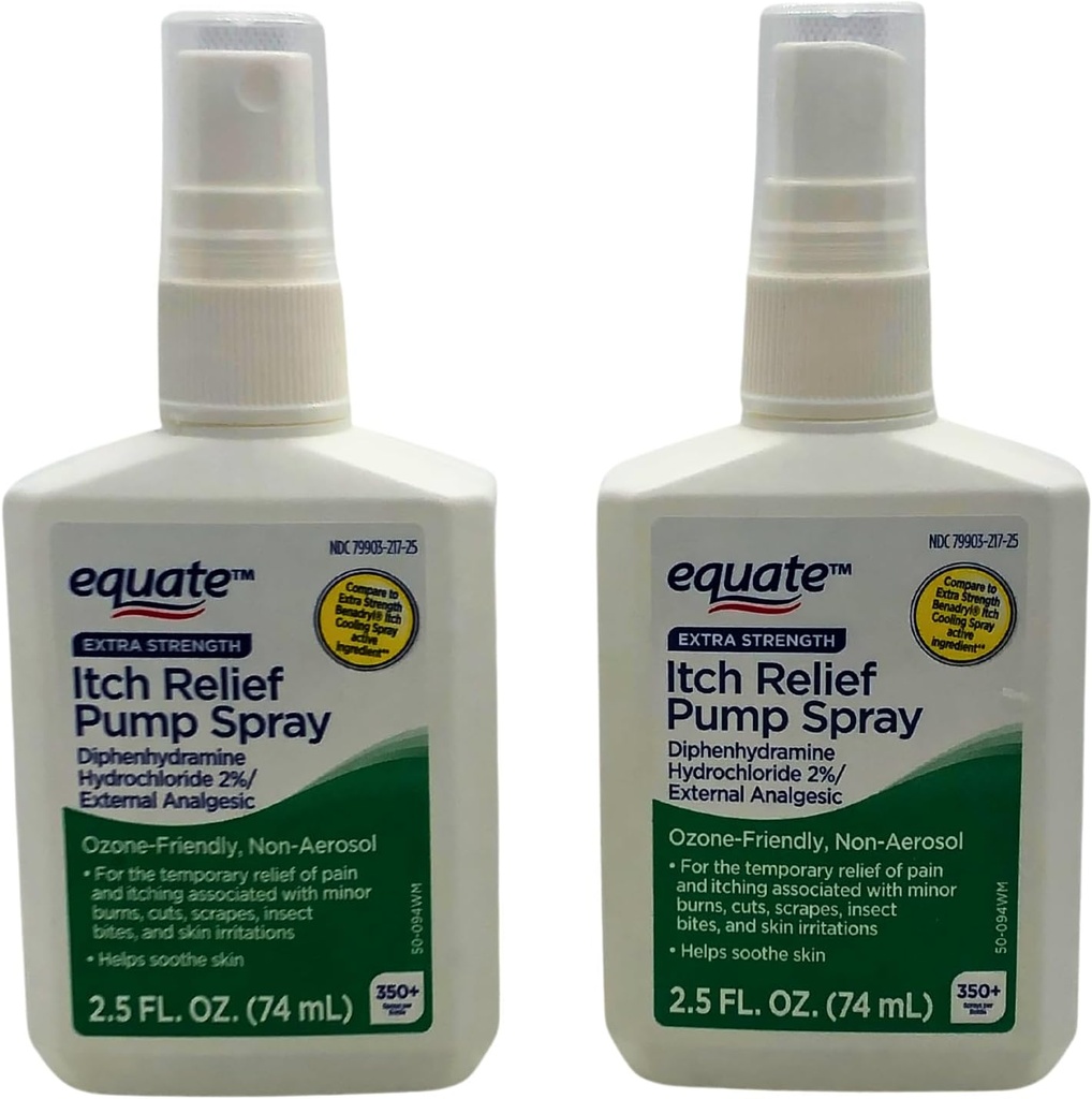 Equate Extra Strength Itch Relief Pump Spray - 2,5 onças, (2 embalagem)