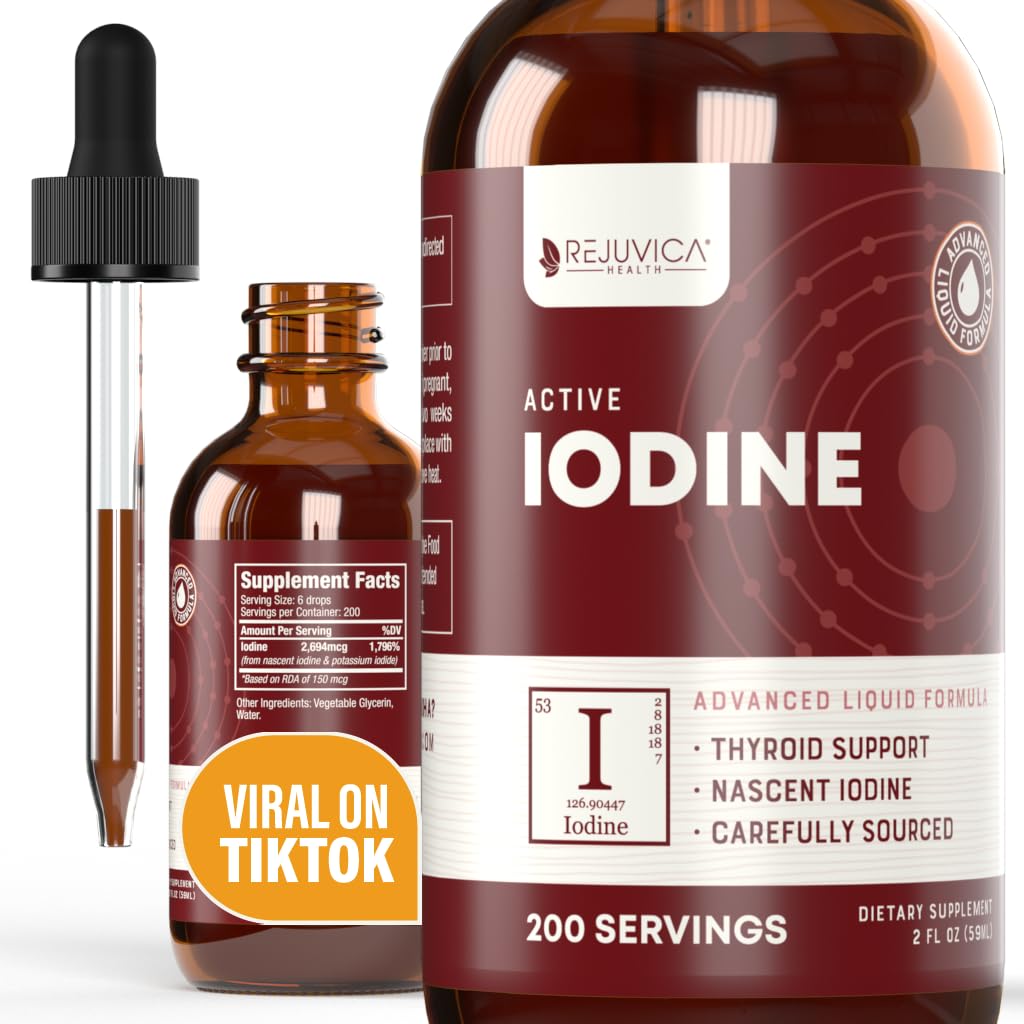 Iodo Ativo - Gotas de Iodo Nascente - Entrega líquida para melhor absorção - Suporta Níveis de Energia, Vitalidade e Iodo Saudáveis