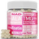 SHIZAM TMG Betaína Ácido Alfa Lipóico ALA D3 Gummies de Fisetina, Tri-Metilglicina trimetilglicina R-Alpha NAD+ Mais + Suplementos HCL, Ativador mitocondrial senolítico, NR Cápsulas Pó 600mg 1000mg
