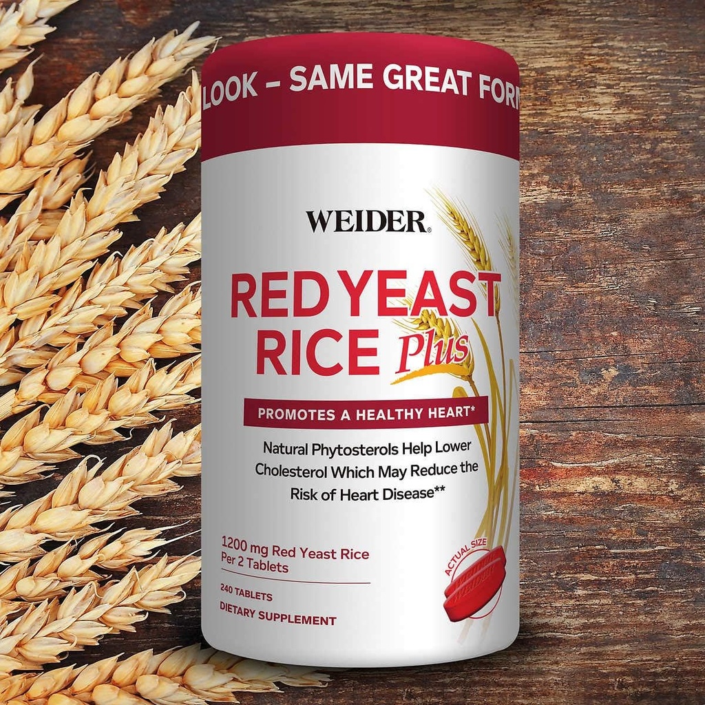 Red Yeast Rice Plus 1200 mg, 240 comprimidos Fitoesteróis planta 850 mg. por serviço .#B