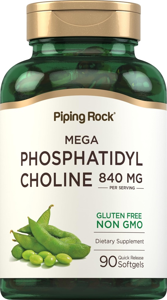 Piping Rock Phosphatidyl Choline Supplement .840mg .90 Softgels .. da Lecitina de Soja .