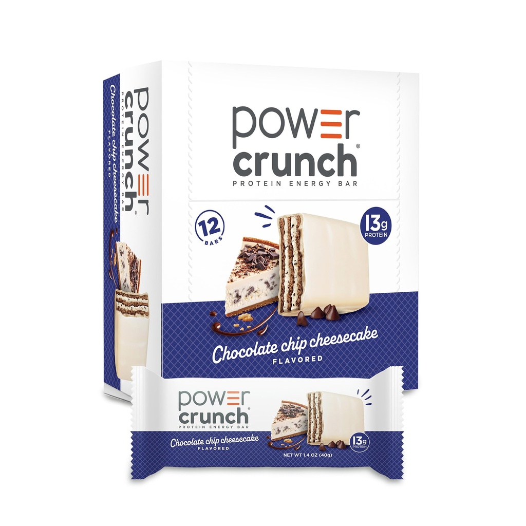 Bares de wafer de proteína crocante de potência, Lanches de proteína alta com sabor delicioso, Cheesecake de chocolate, 1,4 onça (12 contagem)