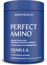 BodyHealth PerfectAmino Powder - BCAA e EAA Powder para pré e pós-treino - Amino Acid Energy Drink para homens e mulheres para apoiar o músculo magro e recuperação - Vanilla - 60 Servings